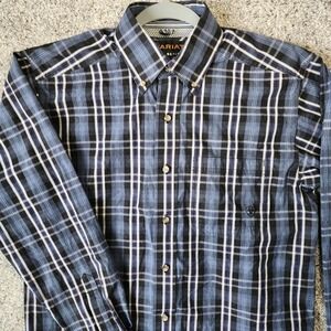 Ariat Button Down‎ Shirt Mens Small Plaid Pro Series Mesh Lining Excellent